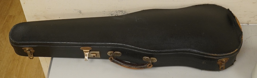 A late 19th century French Chipot-Vuillaume violin, with Edward Withers case, back measures 36cm.